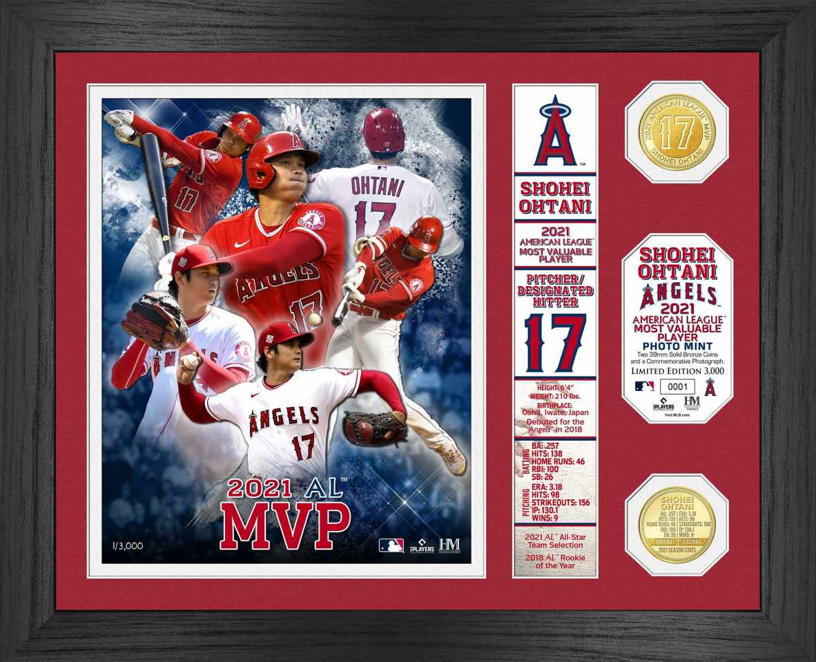 超激得超激得HOT 2021シーズン MVP 記念フォト 大谷翔平 エンゼルスの