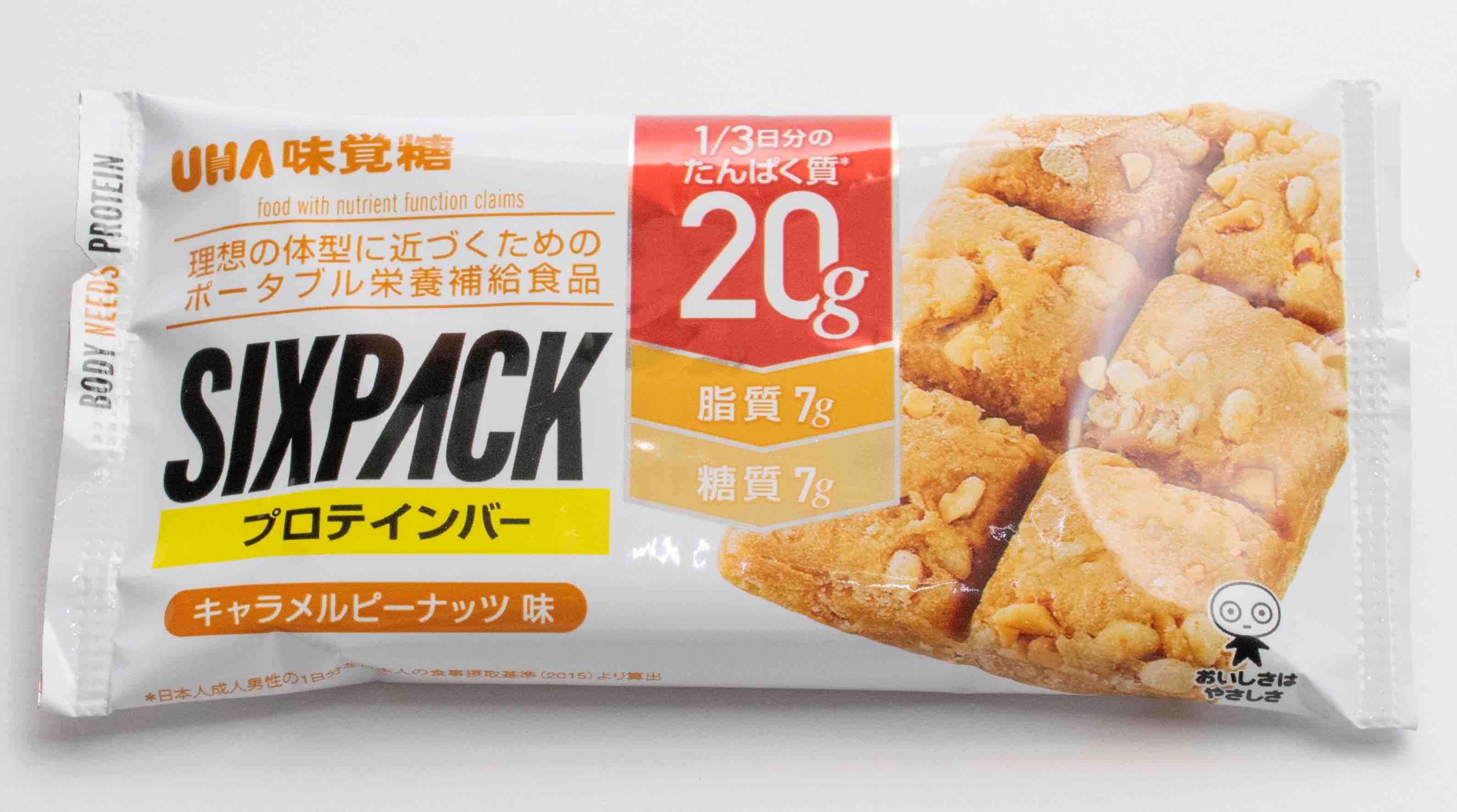 UHA味覚糖　SIXPACK プロテインバー　キャラメルピーナッツ味