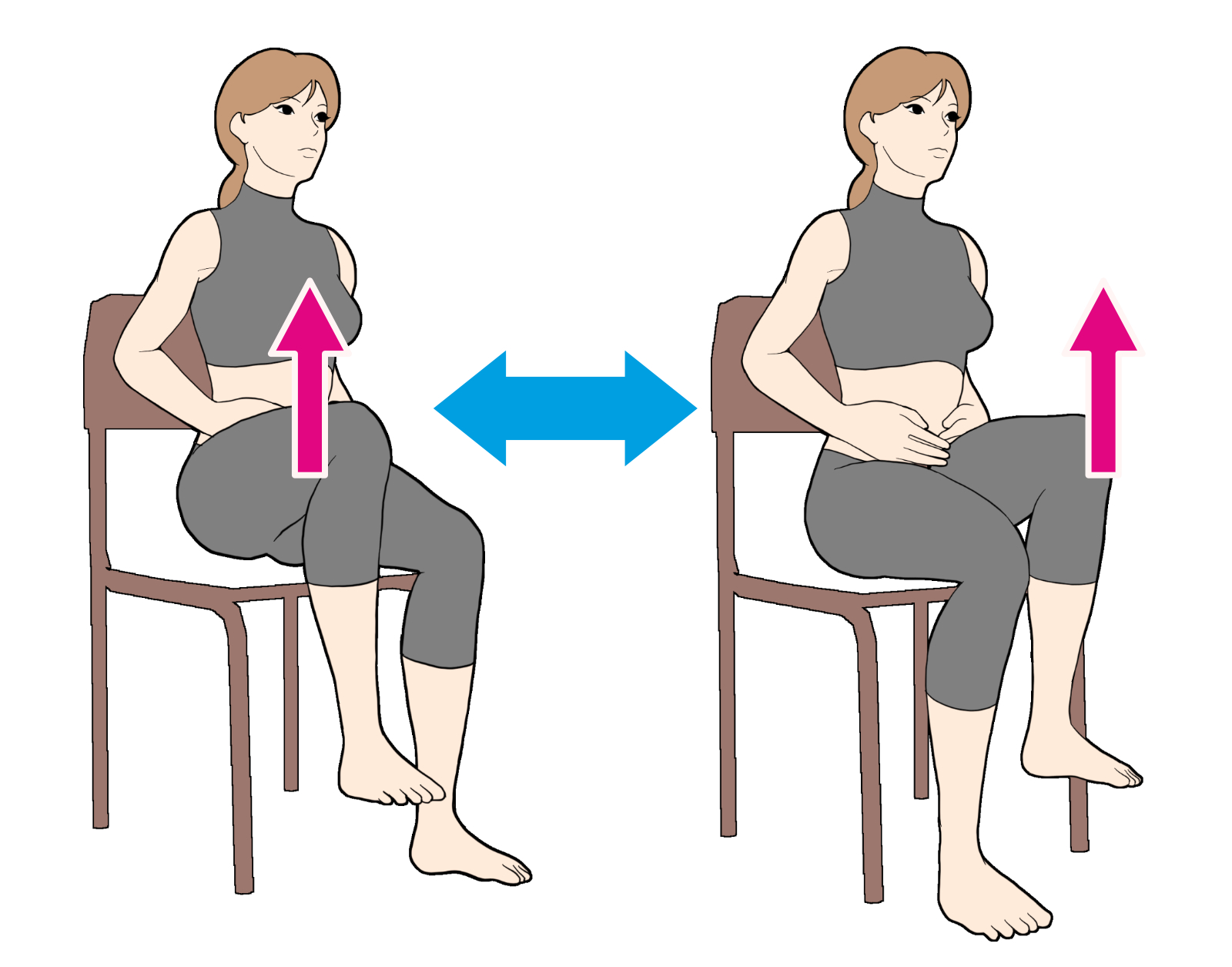 椅子を使ったニーアップ