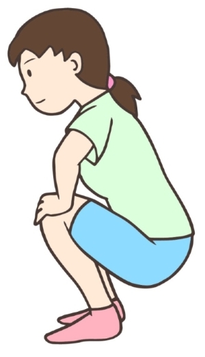 しゃがみ込みストレッチ