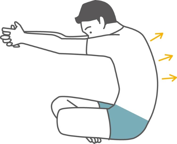 背中丸めストレッチ