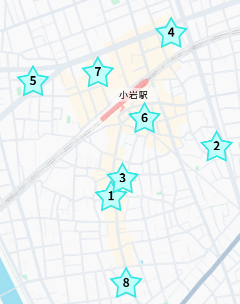 小岩のパーソナルジムまとめ地図