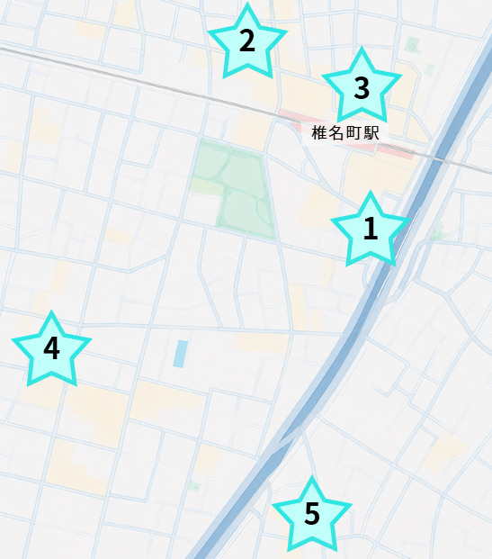 椎名町のパーソナルジムまとめ地図