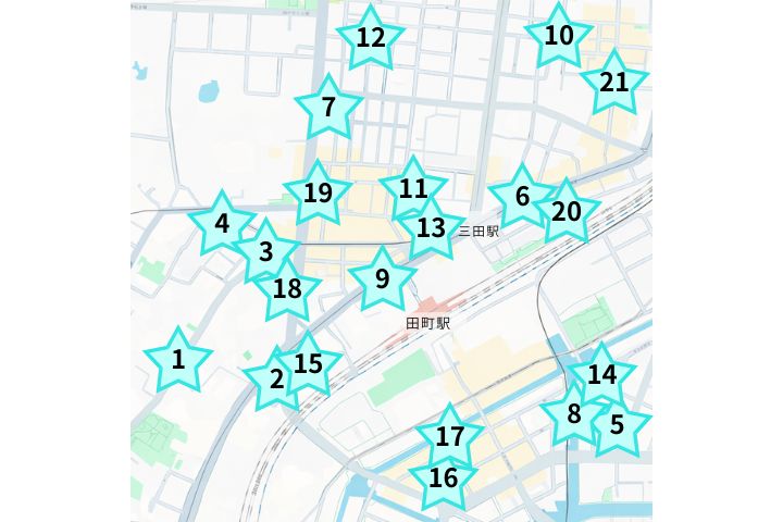 2026年9月最新田町のパーソナルジムまとめ地図