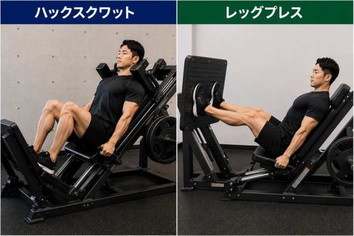 ハックスクワットとレッグプレス