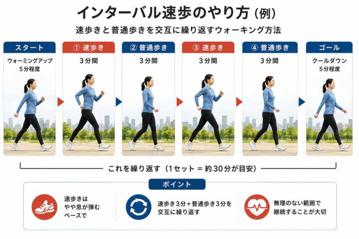 インターバル速歩のやり方例