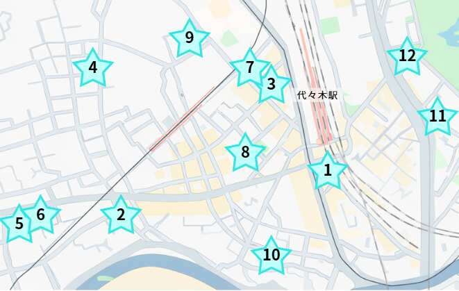 代々木のパーソナルジムまとめ地図20260814最新