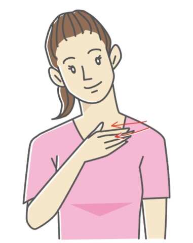 鎖骨なで
