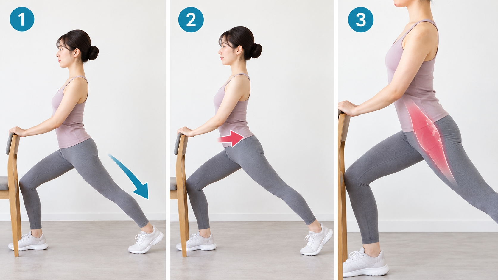 椅子で行う股関節ストレッチ3ステップ